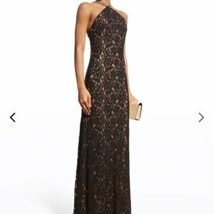 Elegant Black Lace Evening Gown